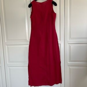 Zara Woman red linen long dress. Size 8, Side zip.